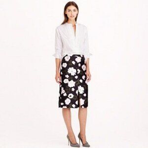 J. Crew Collection Midnight Floral Silk Wool Skirt, New!